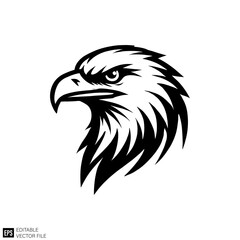 Obraz premium eagle logo black and white vector clip art silhouette graphic design