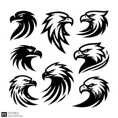 Fototapeta premium eagle logo black and white vector clip art silhouette graphic design