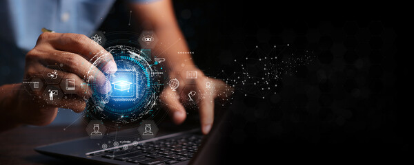 Male and female student icons. Education concept for success.