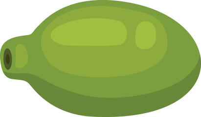 Ripe green papaya isolated on white