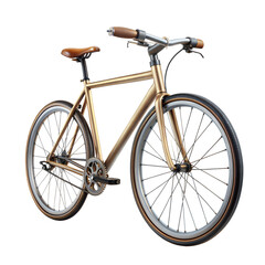 Fototapeta premium Gold bicycle symbolizing luxury and unique design, isolated on neutral background