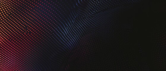 Fototapeta premium Negative color, overlay of small halftone dots pattern, on black background, Generative AI