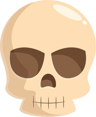 Cartoon skull staring with empty eyes and stitched mouth, a spooky and playful illustration perfect for halloween projects