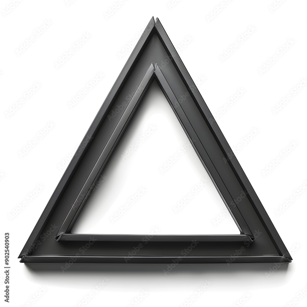Poster geometric matte black metal frame with triangular patterns in minimalist concept image