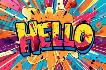 Pop art style Hello sign