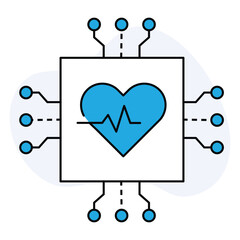AI-Powered Healthcare Icon. Automated Healthcare Icon. Digital AI Medical Icon. Smart Healthcare System Icon. Tech Healthcare AI Icon.