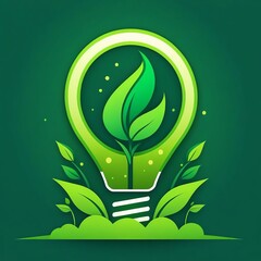 Idea about eco energy and innovations in ecology and electricity. Recycle, growth of Earth and saving environmental, protection of nature.