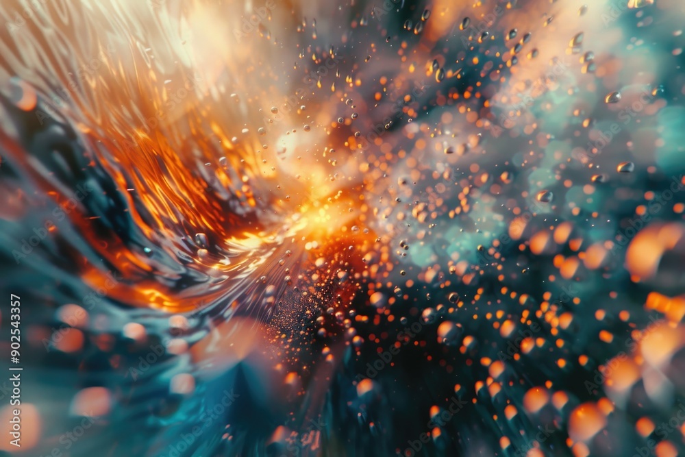 Aufkleber a blurred close-up view of a fiery flame, great for use in abstract backgrounds or as a symbol of pa