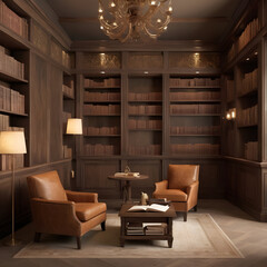 Seamless texture that captures the essence of a rustic, vintage library.