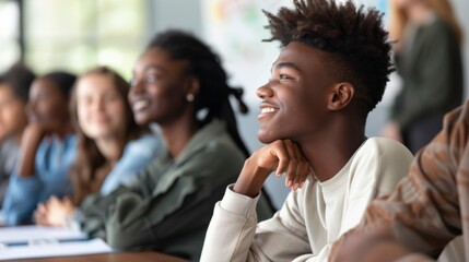 Engaged and Happy Children Attentively Participating in a Classroom Lesson, Demonstrating Enthusiasm and Focus in an Educational Setting