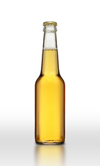 small glass bottle with beer