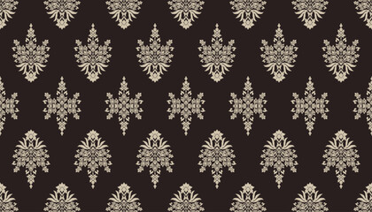 Ikat tribal Indian seamless pattern. Ethnic Aztec fabric carpet mandala ornament native boho chevron textile.Geometric African American oriental traditional vector illustrations. Embroidery style.