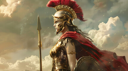 Greek god and goddess Athena illustration, Athena the goddess of wisdom, civilization, warfare, strength, strategy, female arts, crafts, justice and skill.