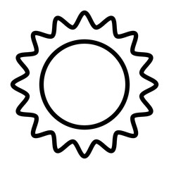 Sun Vector Line Icon Design