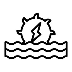 Hydro Power Vector Line Icon Design