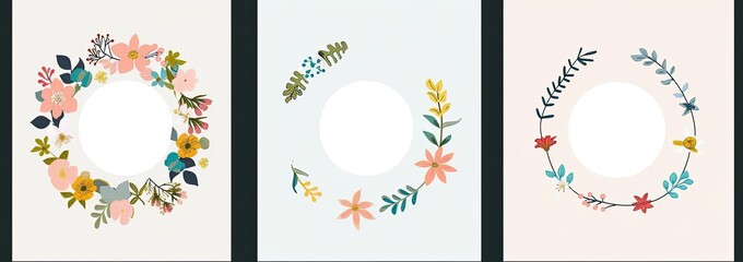 Decorative Frames with Colorful Flowers
