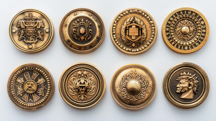 Set of Round Gold Coins