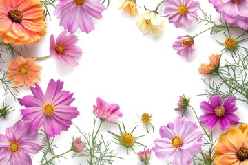 A vibrant arrangement of flowers on a clean white background