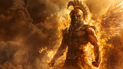 Greek god Ares illustration, Ares, is the Greek god of war. He is one of the Twelve Olympians, and the son of Zeus and Hera