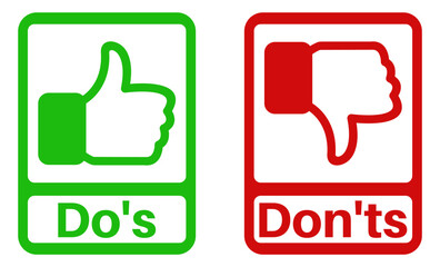 Do's and Don'ts icon set. checkbox choice symbol design vector illustration