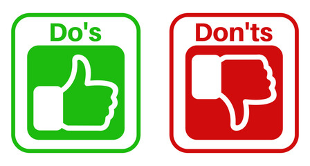 Do's and Don'ts icon set. checkbox choice symbol design vector illustration