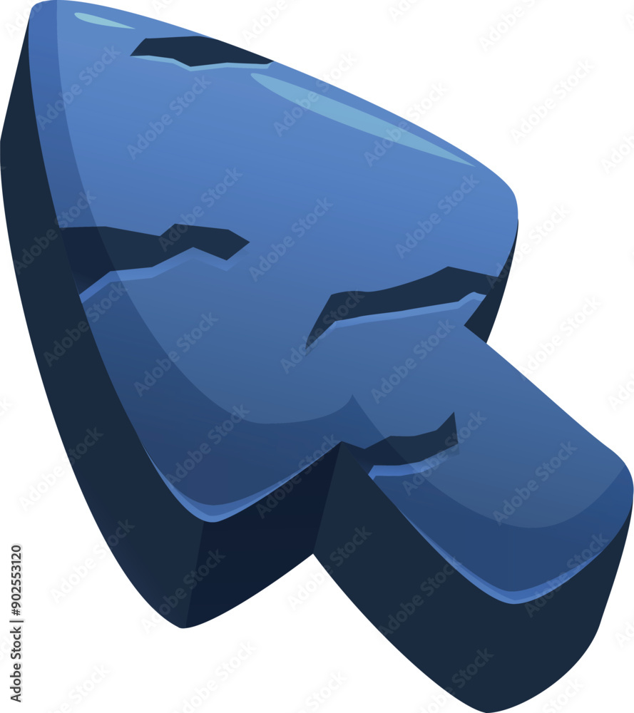 Poster blue stone cursor representing clicking and browsing on a computer or website