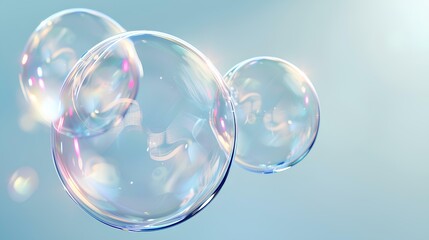 Cute pastel pink white blue bubbles, white background, soft dreamy tones, suitable for children's wallpaper or mobile phone background.