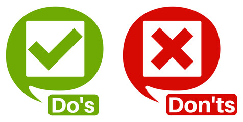 set Do's and don'ts sign icon. like and dislike symbol template design vector illustration