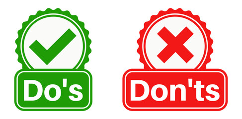 set Do's and don'ts sign icon. like and dislike symbol template design vector illustration