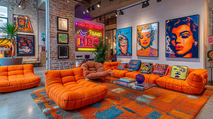 Pop Art Interior. Stylish Artistry in Modern Living