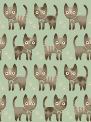 cute cat seamless pattern