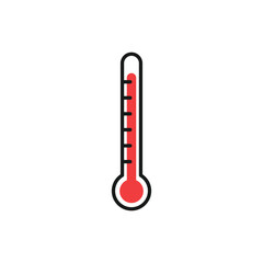 Thermometer reaching high temperatures. Vector illustration