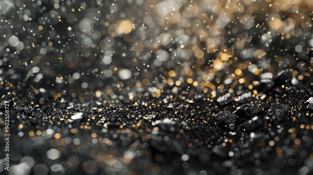 Poster a close-up view of a black and gold background, suitable for various designs and layouts