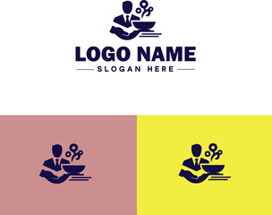 Management consulting icon Strategy consulting Management advisory Business consultancy flat logo sign symbol editable vector