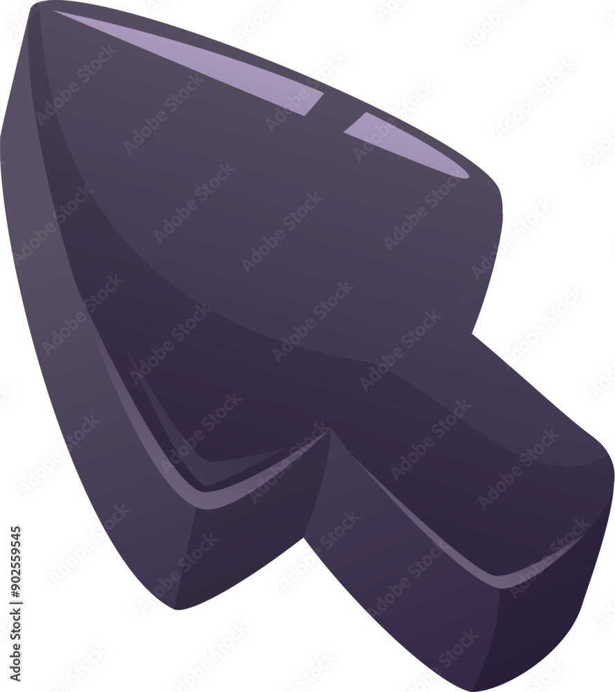 Poster dark gray 3d cursor pointing up and right, great for conveying concepts of clicking or selecting