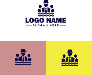 Management consulting icon Strategy consulting Management advisory Business consultancy flat logo sign symbol editable vector