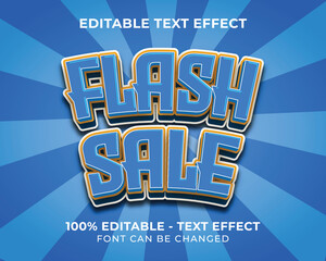 Editable text effect flash sale 3D text effect with blue background