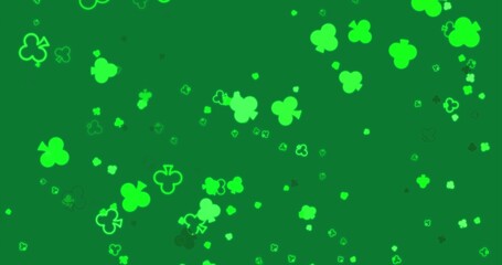 A lot of clover marks fall on a simple background.