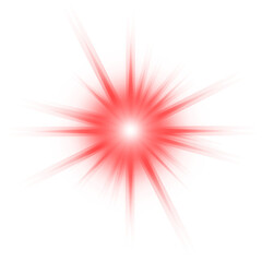 Glowing Red star PNG, Red Sparkle on Transparent Background