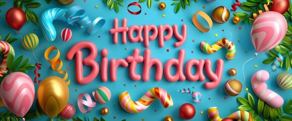 Happy Birthday Inscription On A White Background, A Festive Inscription For Birthdays, Creating A Joyful Message