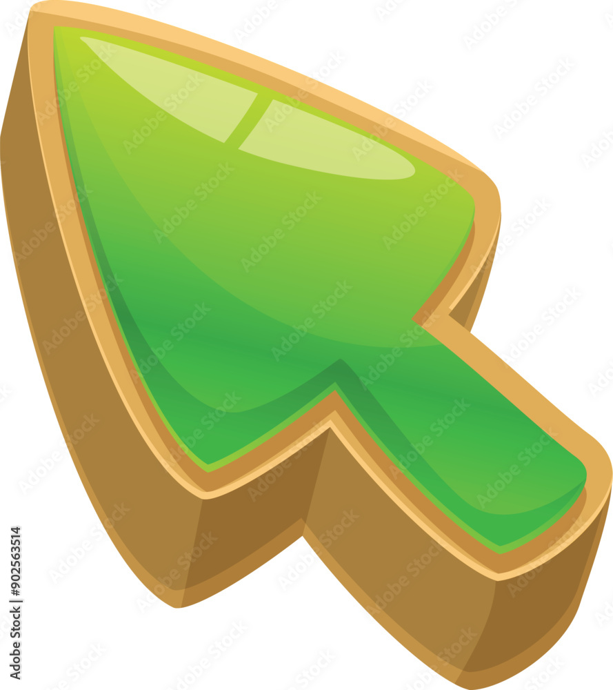 Poster cartoon mouse cursor pointing at something, 3d illustration of web pointer clicking