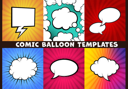 Colorful Comic Balloons Designs for Social Posts