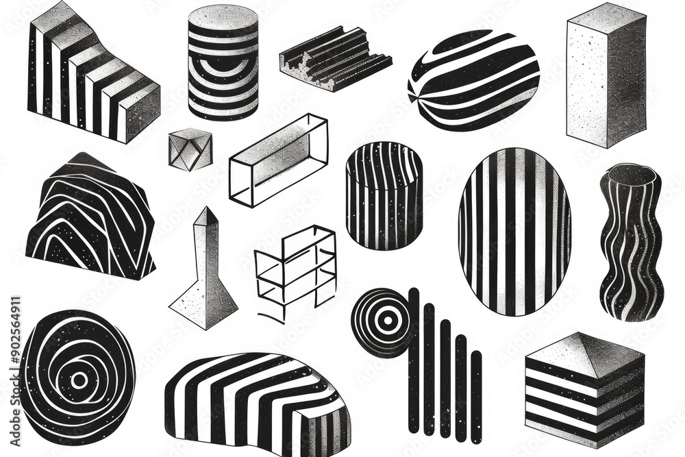 Aufkleber A collection of various shapes and sizes of objects, perfect for illustration and design
