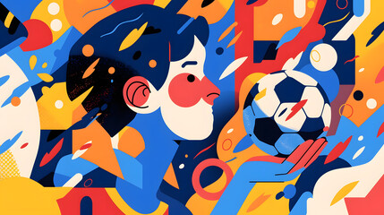 Fototapeta premium Dynamic Soccer Player in Vibrant Colors