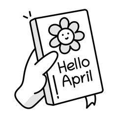 A hand drawn icon of memory book 

