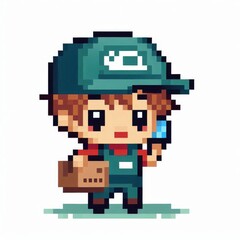 Obraz premium Delivery boy/ Pixel art