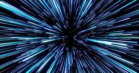 Image of passing through space with stars shining brightly. Sci-fi warp and cyber future concepts. Abstract image for background. 