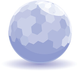 Fototapeta premium Blue abstract sphere rotating with honeycombs on its surface on a white background