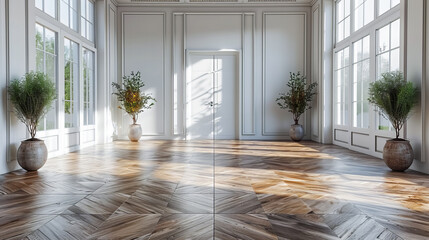 Obraz premium Empty Modern Apartment. Room of Modern Design. Space and Light