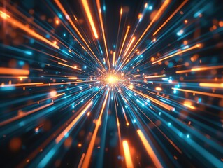 Obraz premium Dynamic burst of colorful light rays creating a stunning visual effect, perfect for backgrounds and abstract designs.